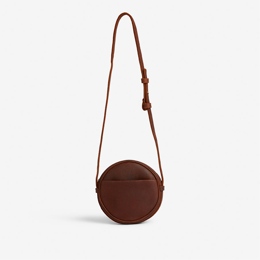 Kyah Full-Grain Leather Circle Crossbody Bag