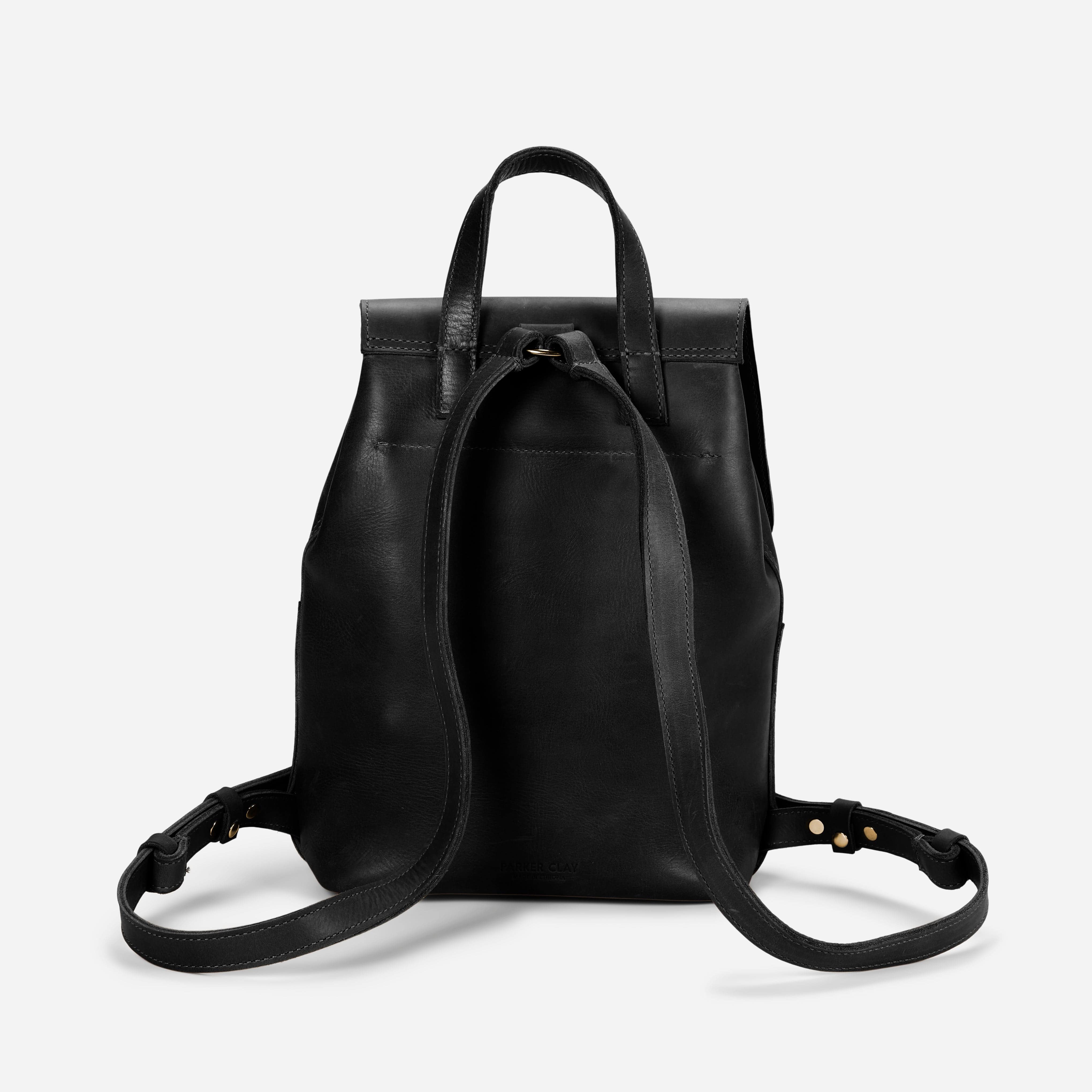 black faux leather drawstring backpack Abby Full-Grain Leather Drawstring Backpack – Black, Handcrafted in Ethiopia