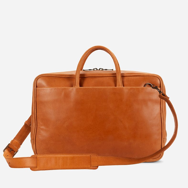 Brentwood Leather Briefcase - Rust Brown