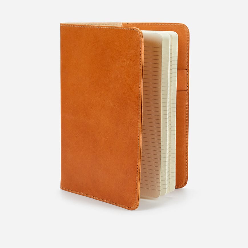 Leather Moleskin Folio Cover - Rust Brown