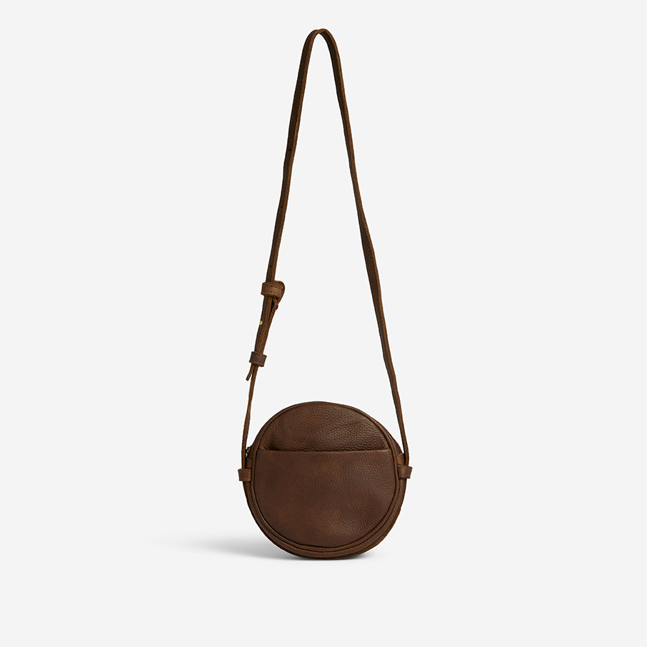 Kyah Crossbody Circle Bag Sling & Crossbody Bags Dark Brown Milled  