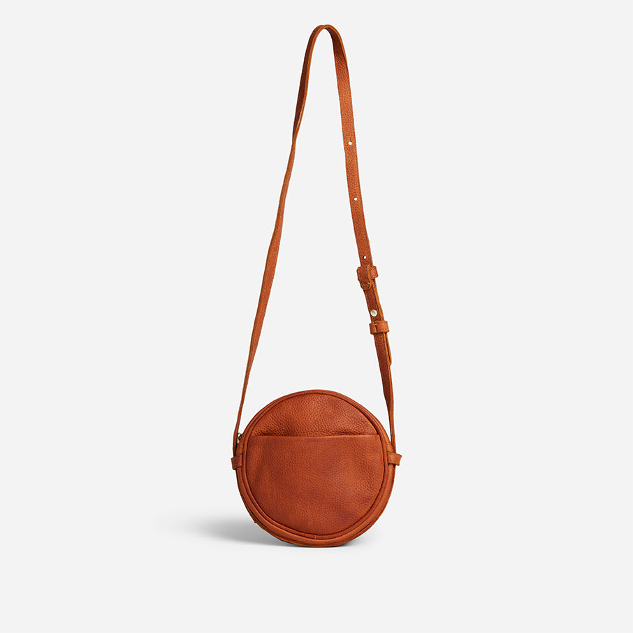 Kyah Crossbody Circle Bag Sling & Crossbody Bags Rust Brown Milled  