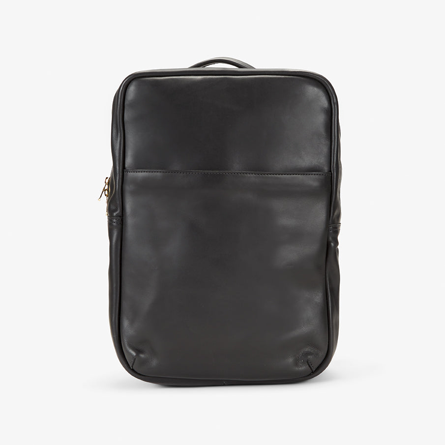 black leather medium backpack Africa Bag / grain leather Women's Black Leather Backpack |
