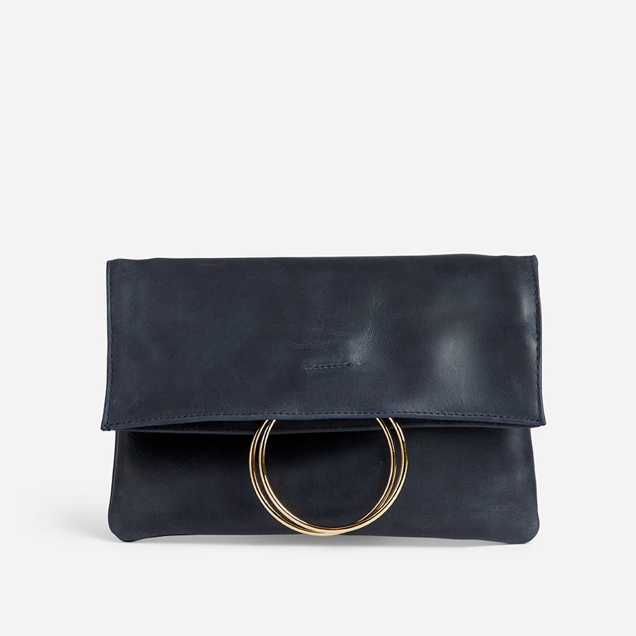 Nyala Foldover Clutch Handbags Navy  