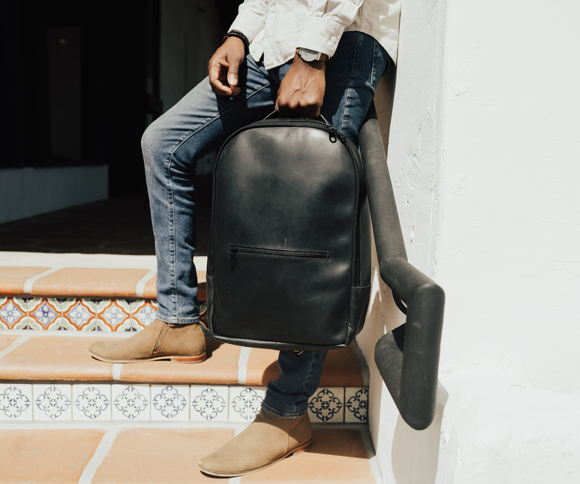 backpack recycled bottles vegan leather Simple Modern Medium for Women & Men and everyday use for men PIXIE MOOD Mini Kim Recycled