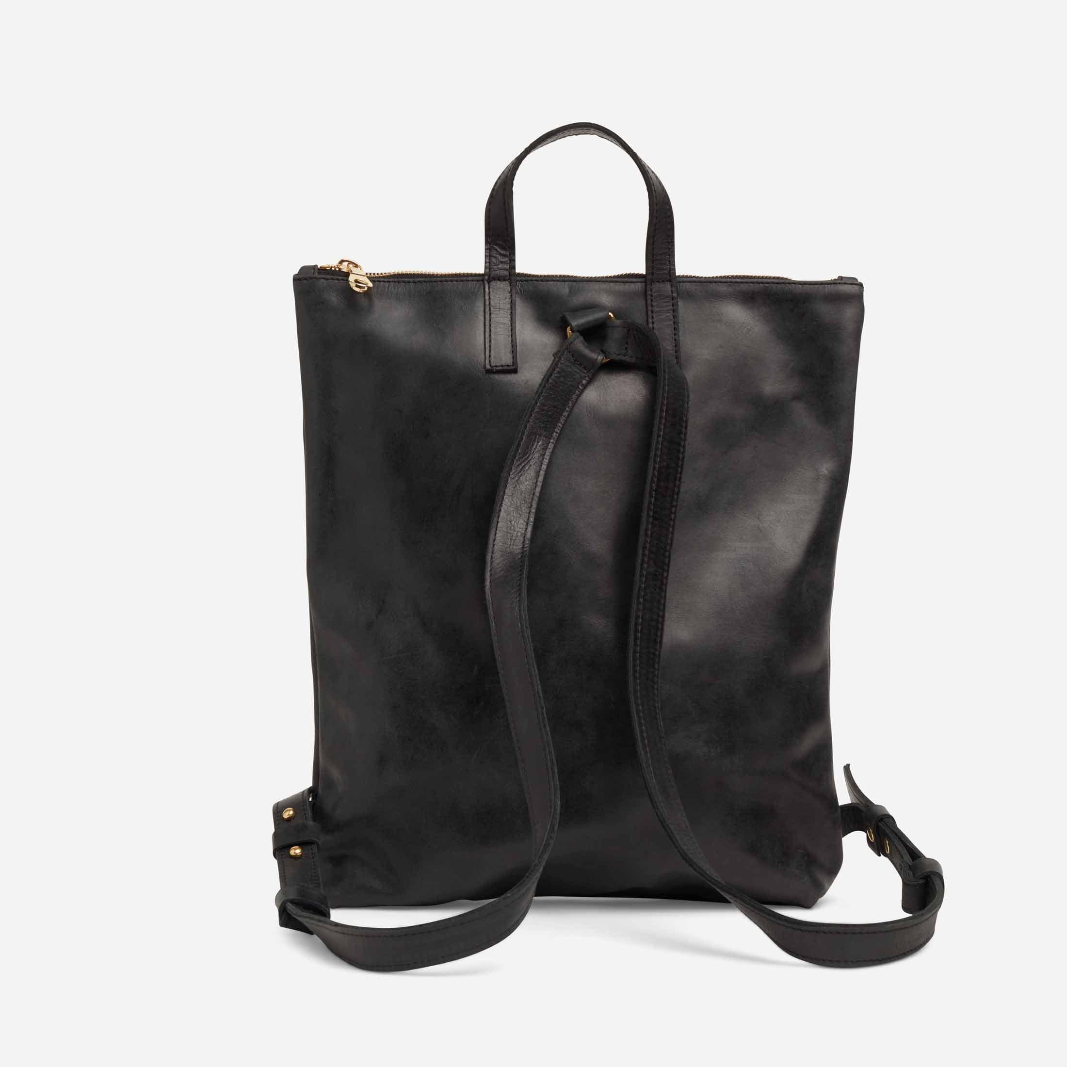 black leather backpack handbags sale Miramar Full-Grain Leather Backpack – Black, Handcrafted in Ethiopia
