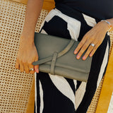 Salome Full-Grain Leather Foldover Clutch – Olive, Handcrafted in Ethiopia Clutch