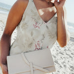 Salome Full-Grain Leather Foldover Clutch – Sand, Handcrafted in Ethiopia Clutch