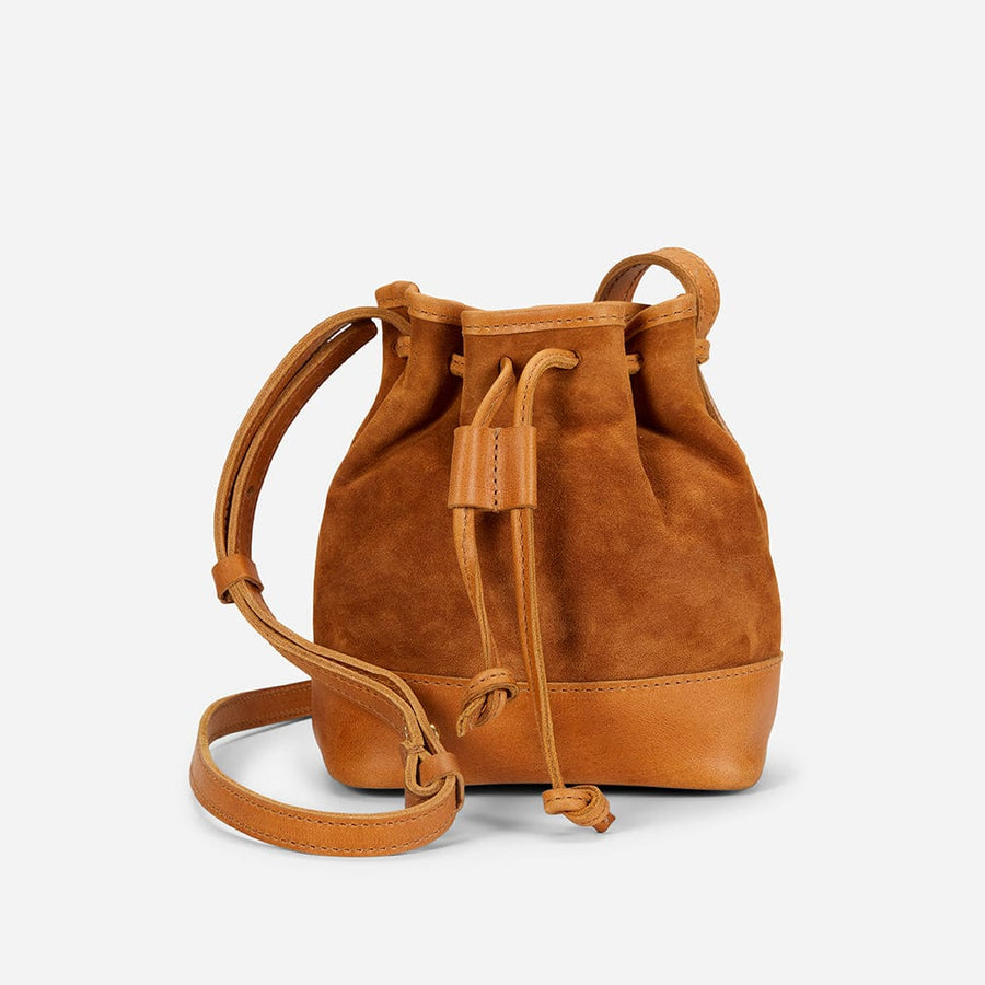 Buy Drawstring Bucket Bag Leather Set Shoulder Strap and Choke
