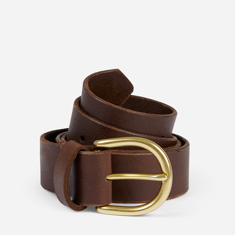 Walker Full-Grain Leather Women's Belt – Dark Brown, Handcrafted in Ethiopia