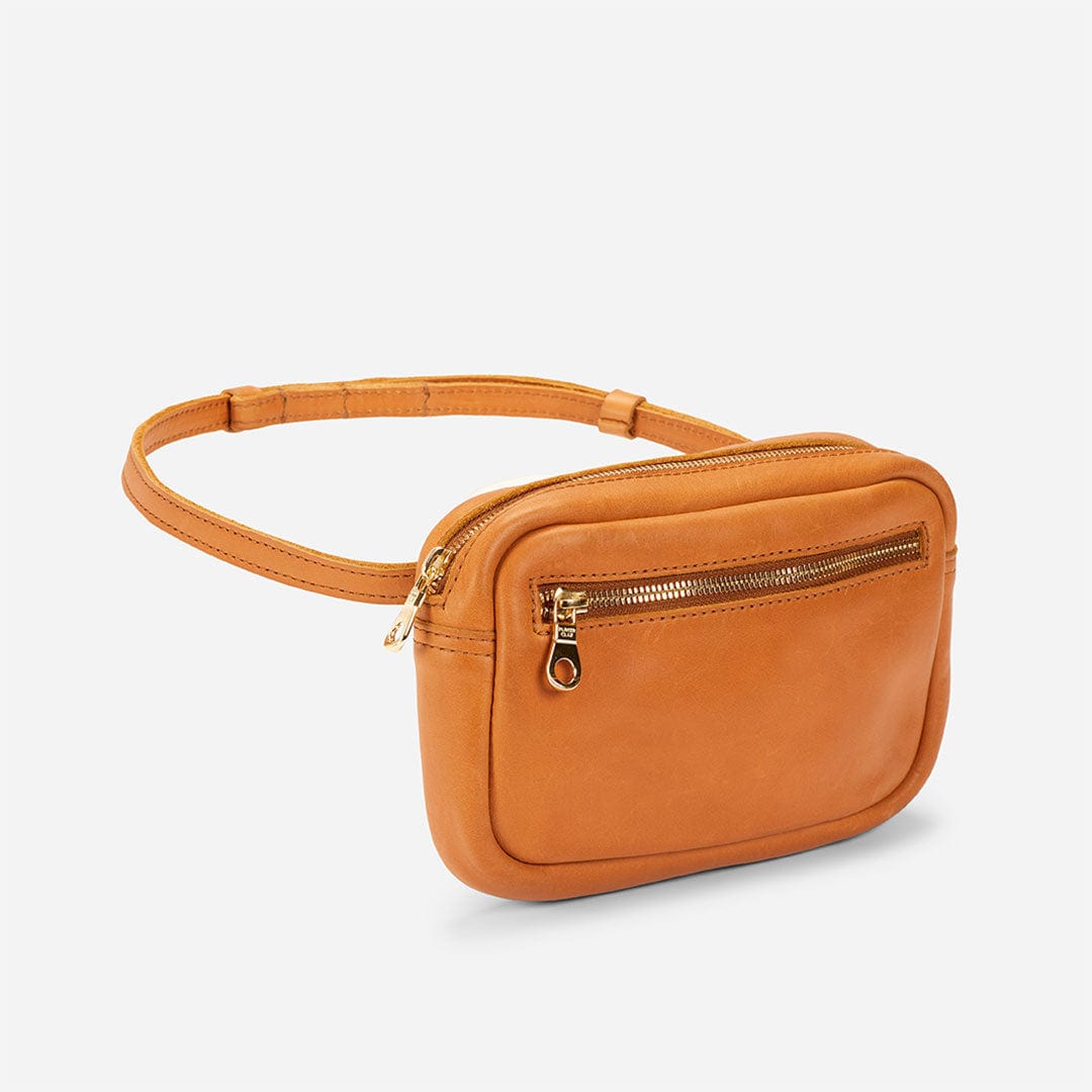 Desta Leather Belt Bag Fanny Pack - Rust Brown