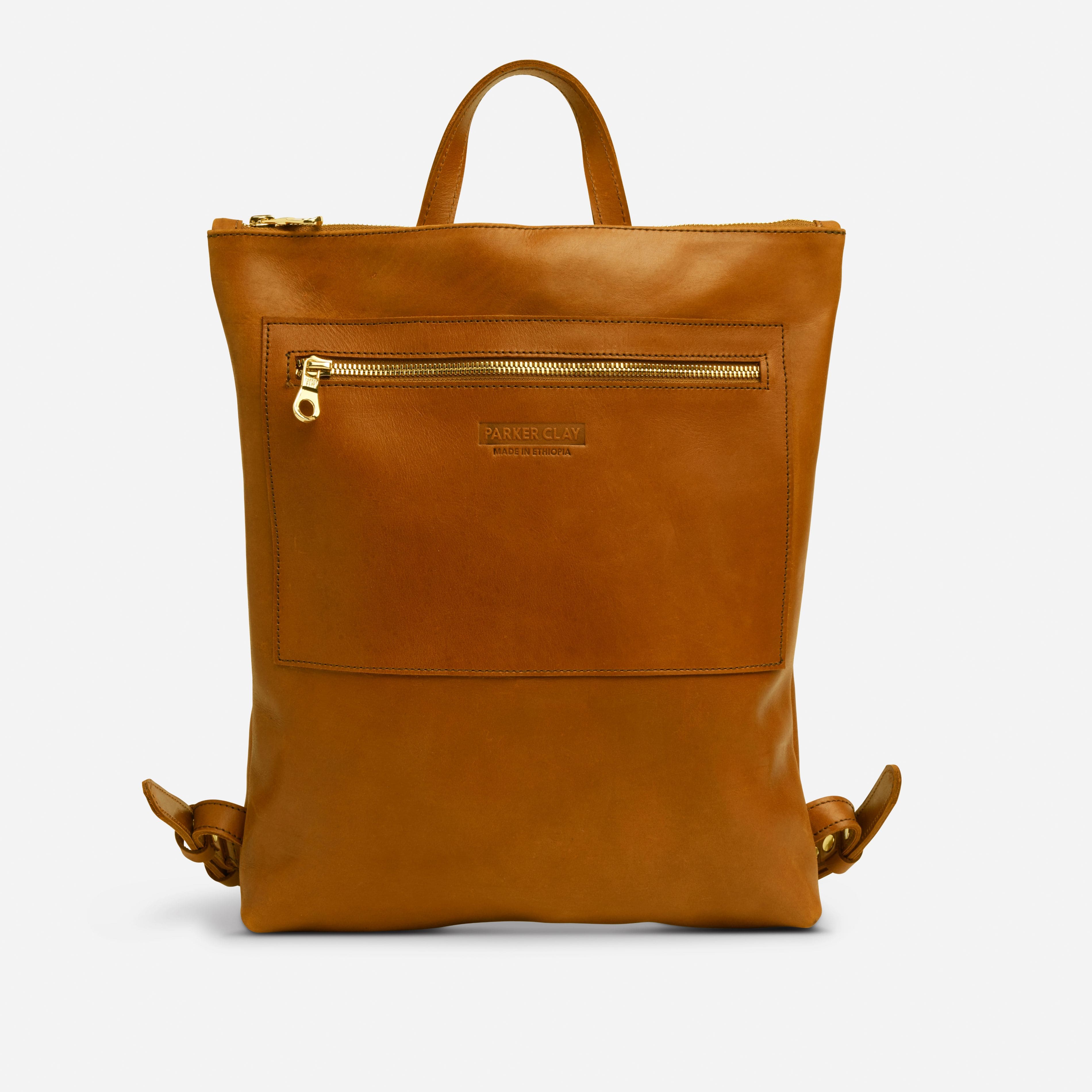 Miramar Leather Women's Backpack - Rust Brown