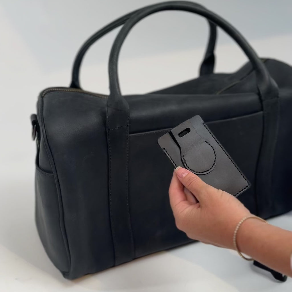 Airtag Luggage Tag Holder Leather Bag Straps