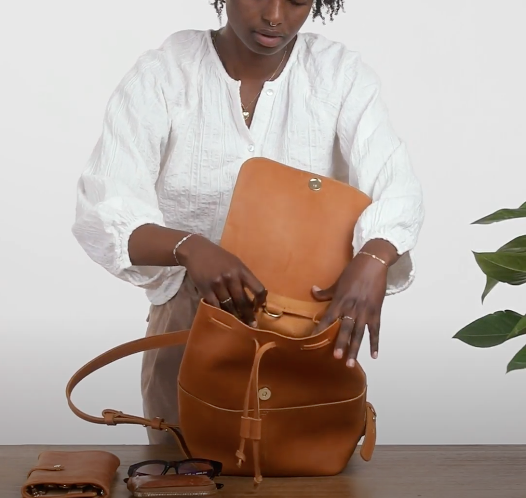 Abby Leather Drawstring Backpack Abby Leather Drawstring Backpack