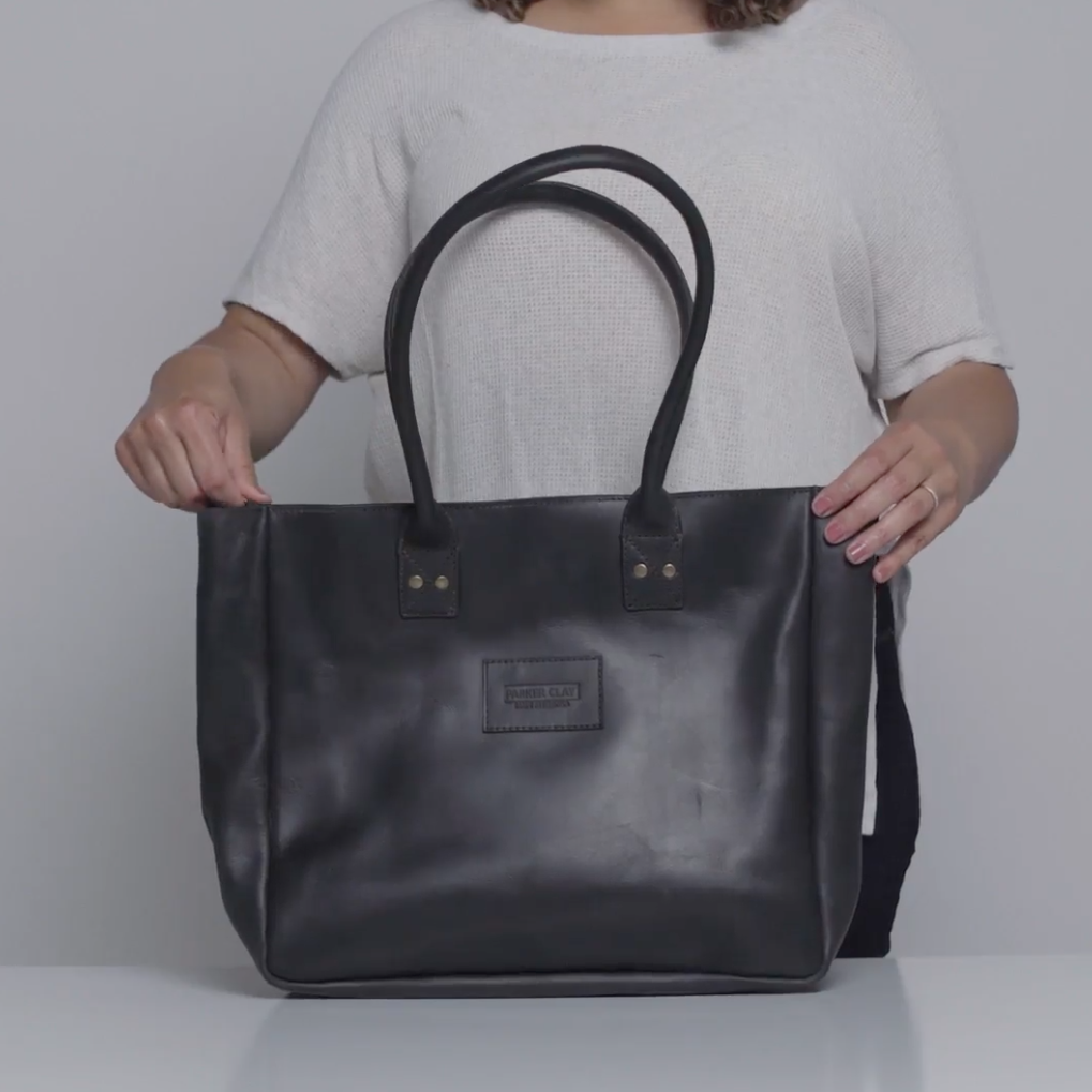 Merkato Signature Leather Zip Tote Bag - Black – Parker Clay Merkato Signature Leather Zip Tote Bag - Black – Parker Clay
