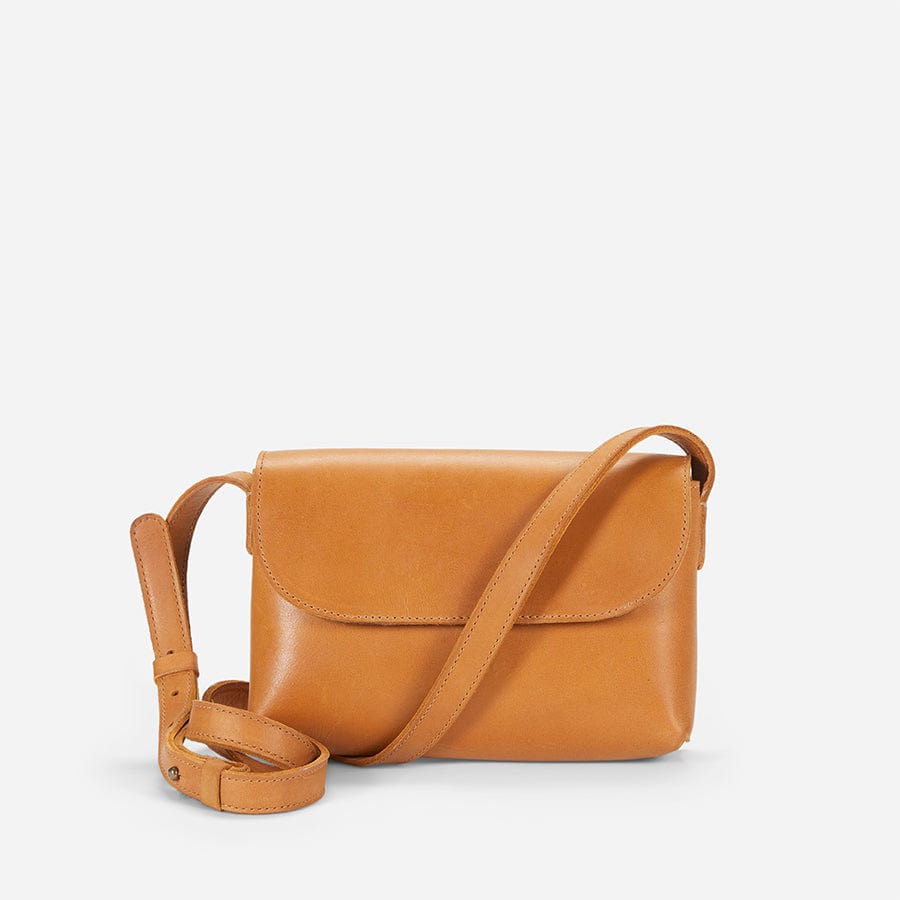 City Crossbody Leather Bag - Rust Brown