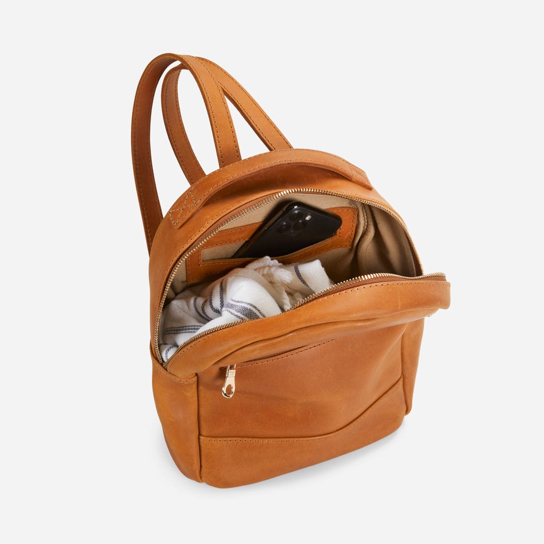 Ella Mini Leather Backpack - Rust Brown Parker Clay Ella Mini Leather Backpack - Rust Brown Parker Clay
