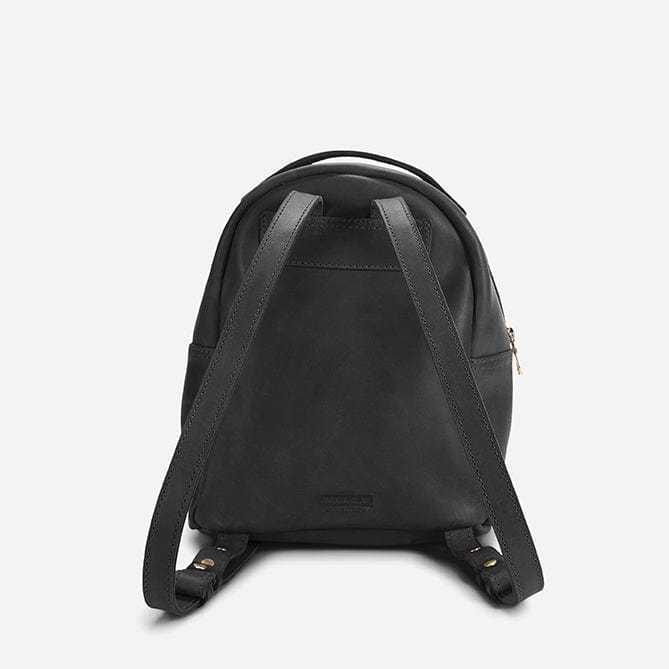 ella heart mini backpack Ella Full-Grain Leather Mini Backpack – Black, Handcrafted in Ethiopia