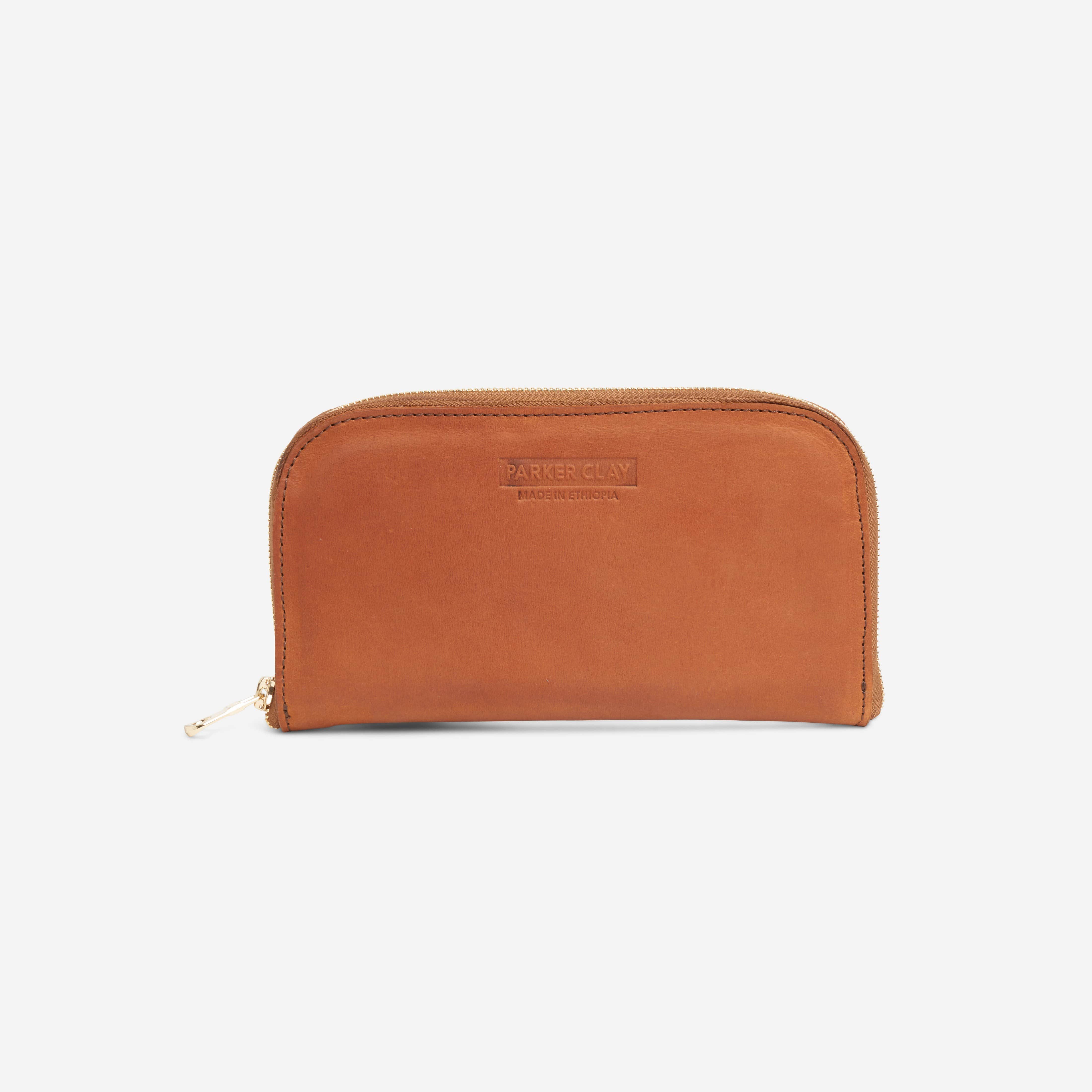 Zahra Sustainable Leather Accordion Wallet - Rust Brown
