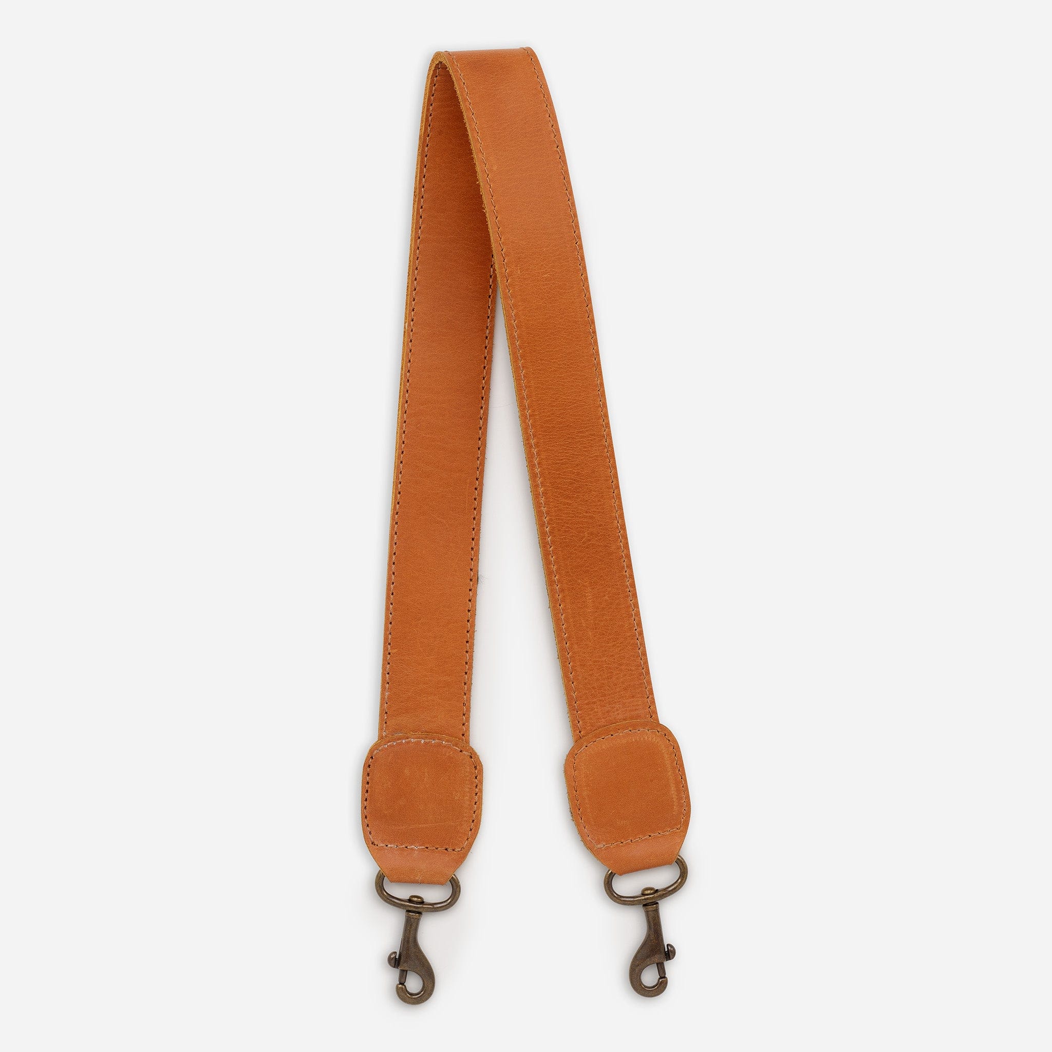 Leather Shoulder Strap - Rust Brown + Antique